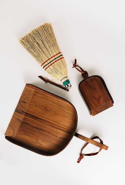 Wood & Leather Dustpan