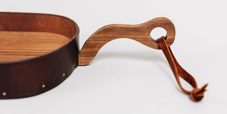 Wood & Leather Dustpan