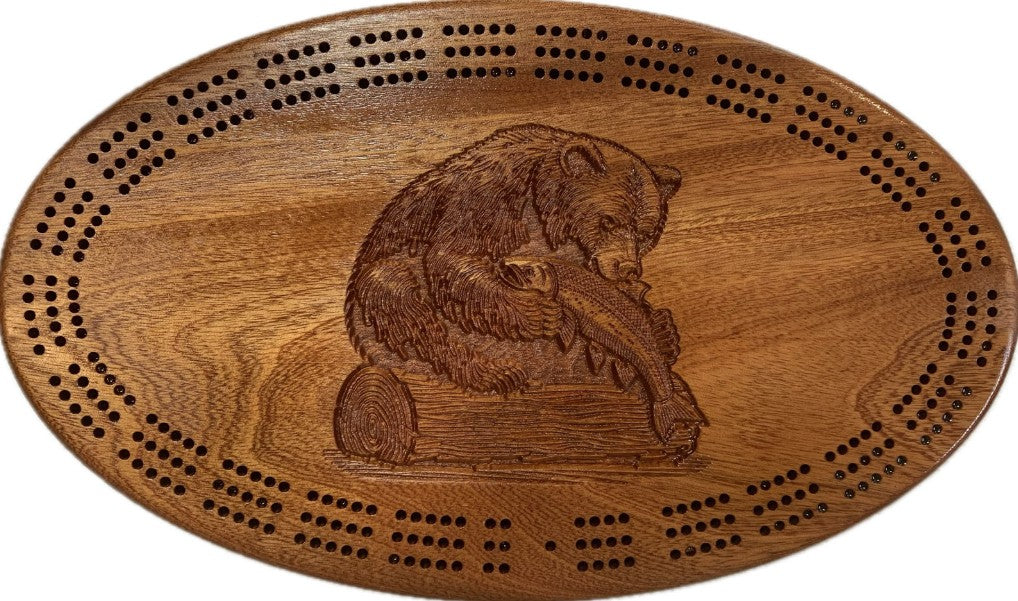 Carved 3D Cribbage Board