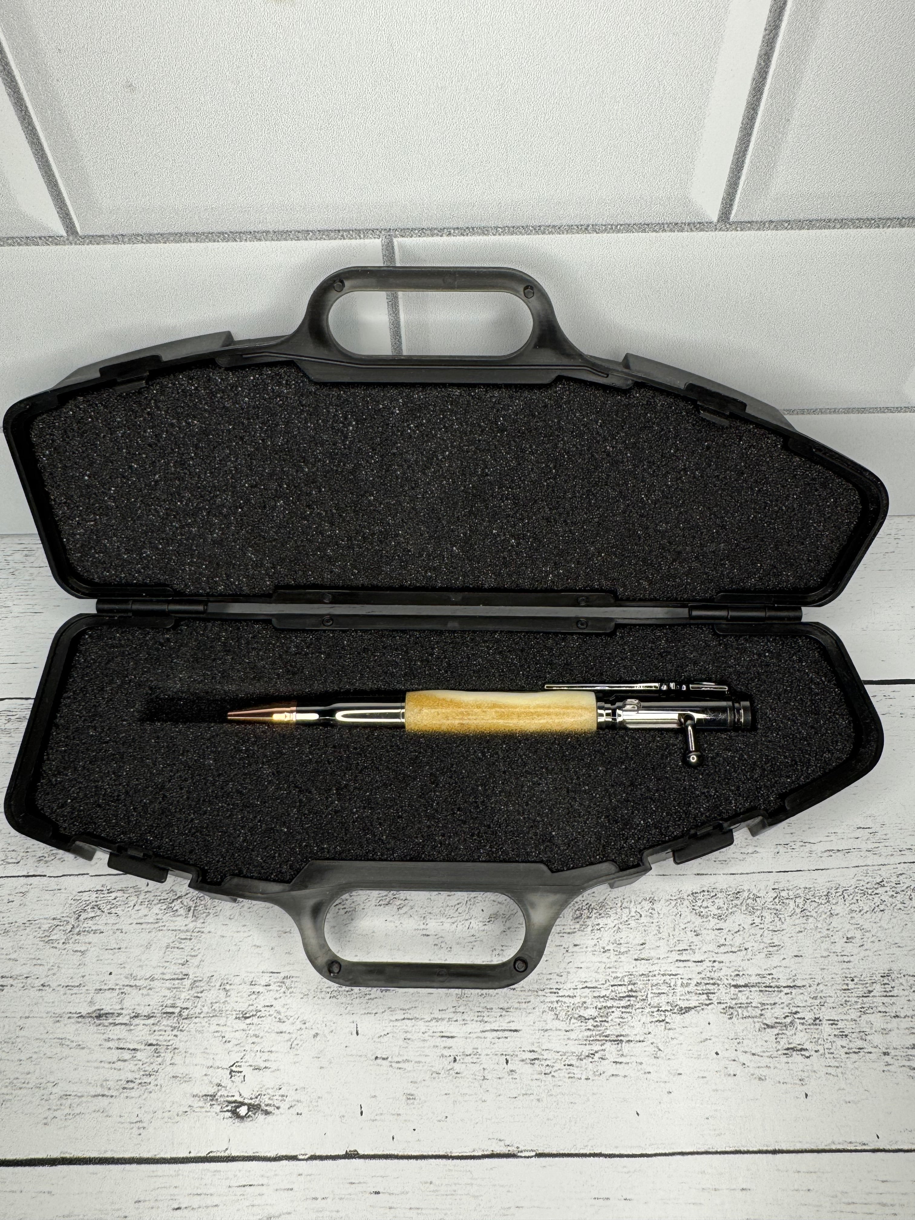 Moose Antler Bolt Action Pen & Case