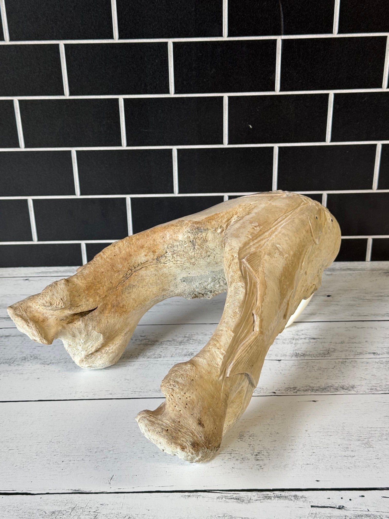 Walrus Jawbone & Ivory Carving