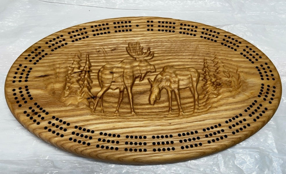 Carved 3D Cribbage Board