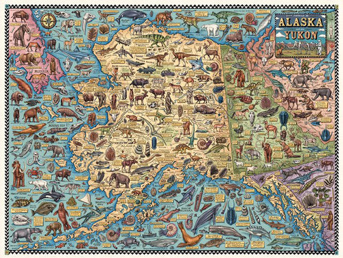 Ray Troll Alaska Fossil Map