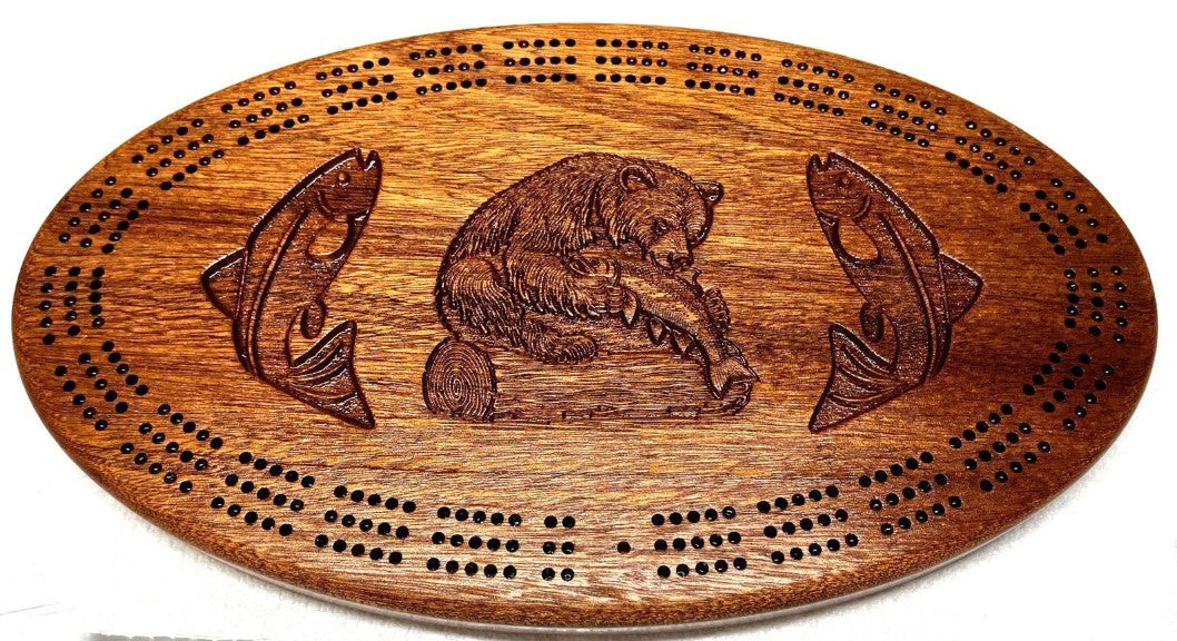 Carved 3D Cribbage Board