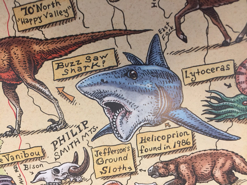 Ray Troll Alaska Fossil Map