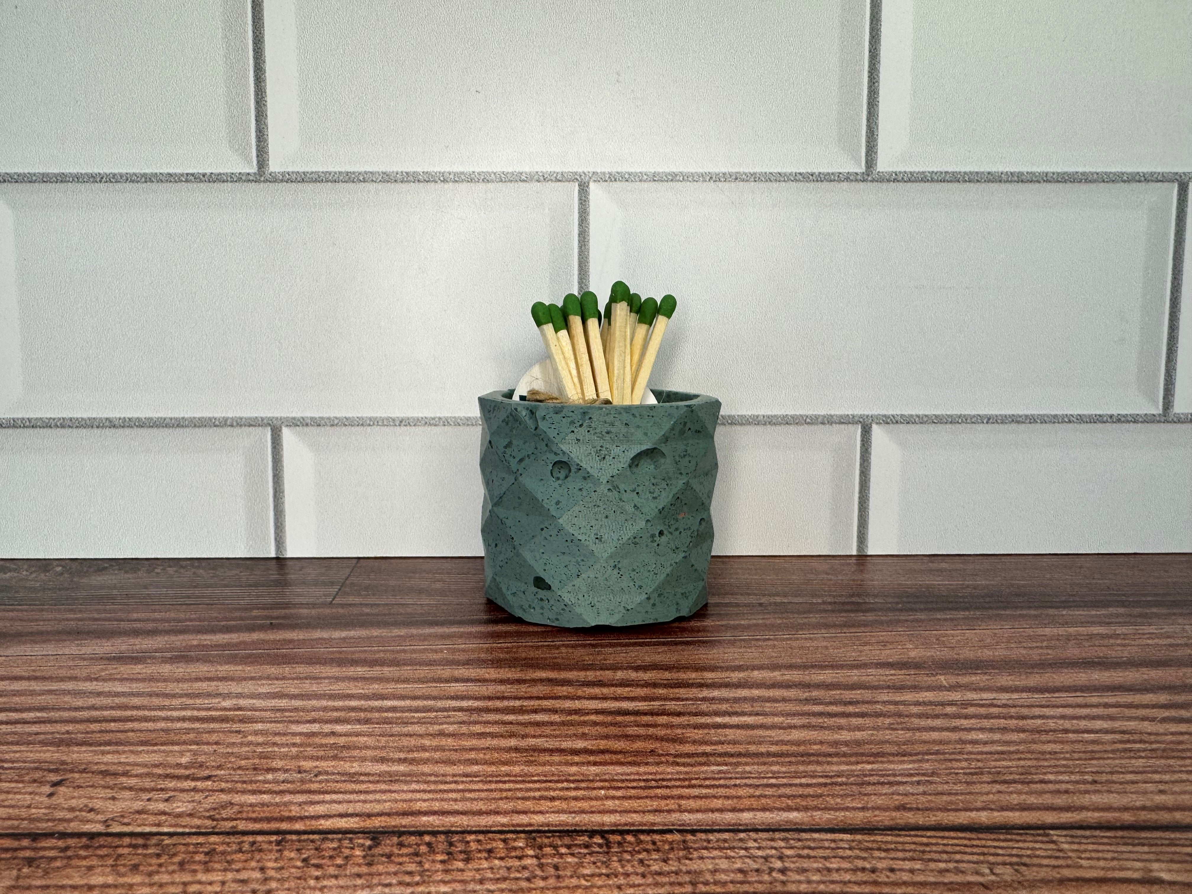 Concrete Owl Match Holder